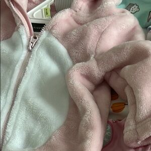 Carter's Pink and White Fleece Hoodie